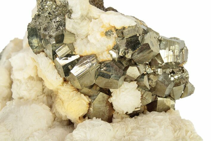 Calcite Crystal Cluster on Pyrite - Fluorescent! #257287